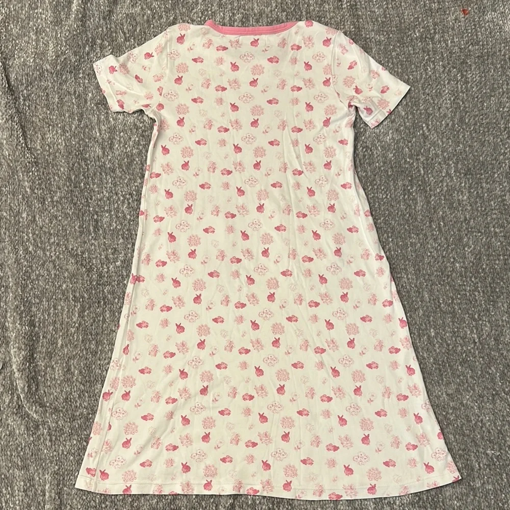 EUC Smockingbird floral bunny print nightgown with ruffle pockets size 12
